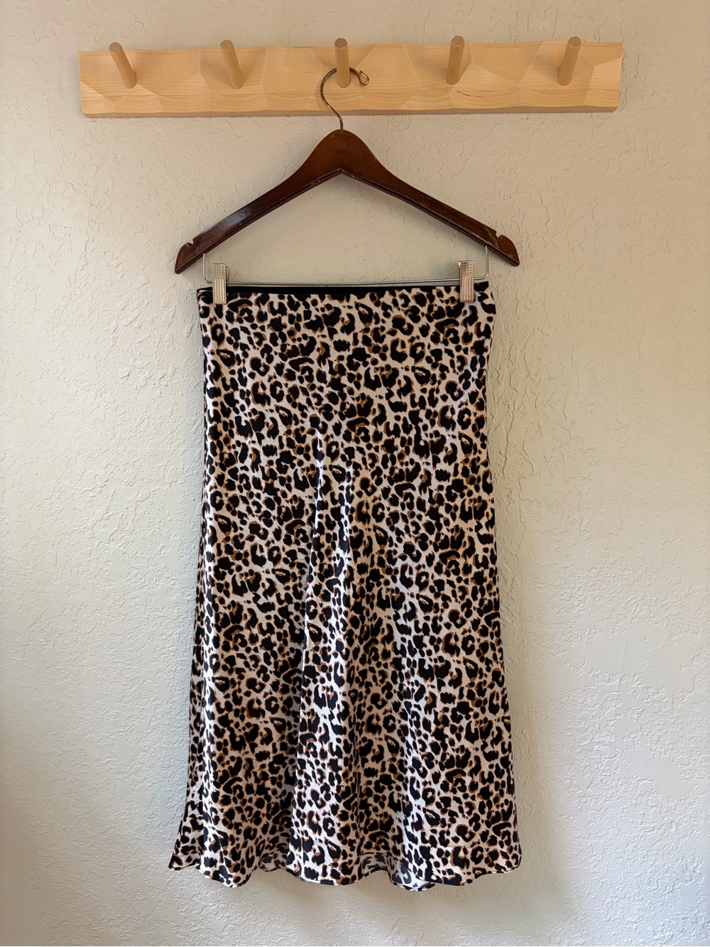 Quince Washable Silk Midi Skirt in Leopard